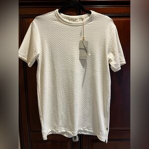 NWT Hudson & Barrow Men's Ecru Textured Shirt - S